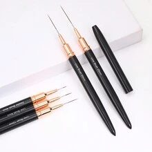 5 件套黑色金属指甲刷 - 5 毫米、8 毫米、12 毫米、20 毫米、25 毫米 - 黑色 - 查看 5