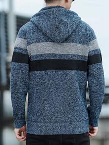 Zipper Jacket With Pocket, Comfortable And Warm Long-Sleeved Jacket, Suitable For Daily Commuting, Street, Outdoor, Travel, Fitness And Casual Wear. - 藍色 - 查看 2