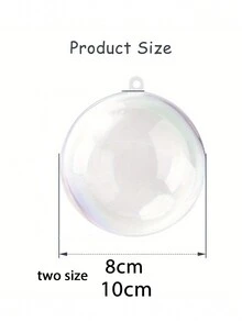5/10 个 8 厘米 10 厘米透明彩色圣诞装饰球 DIY 圣诞树装饰球 - 無色 - 查看 2