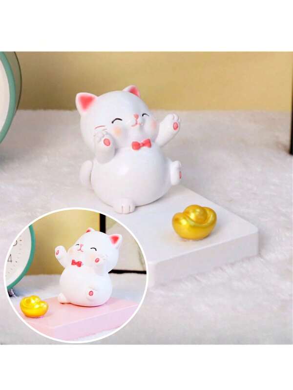 1pc Creative Cartoon Cute Cat Mini Phone Holder, Pressure Relief Desk Decor IPad Tablet Stand