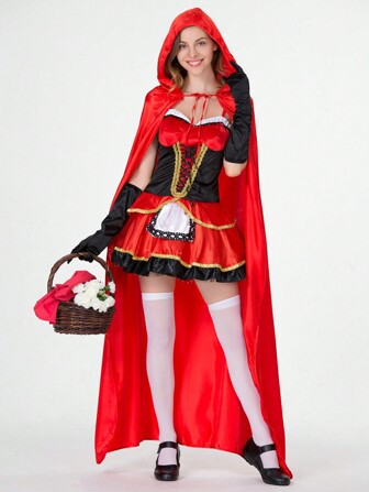 Women's Red Riding Hood Costumes, Christmas Fashion Show Costumes For Adults (Without Socks) Halloween