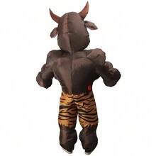 Adult Inflatable Bull Costume Purim Halloween Christmas Mascot Anime Party Cosplay Costume Dress Fancy Suits - Brown - View 6