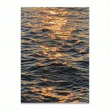 1 件蓝棕色闪光海面风景海报印刷墙面艺术画帆布画客厅家居装饰礼物无框 - 彩色 - 查看 19