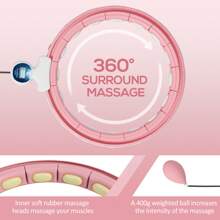 SPORTNOW Smart Weighted Hula Hoop For Adults, Hula Ring With 16 Detachable Knots, 360° Auto-Rotating Ball And Digital Counter, Massage Hula Circle For Weight Loss - Pink - View 3