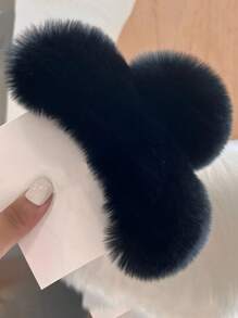 新款超大号真兔毛发夹发饰，高端毛绒发卡，女士秋冬情人节发爪夹，发夹，发卡，发夹，发卡，发卡，发夹，发卡，秋季发饰，女士度假装扮，情人节礼物，夏季海滩 - 彩色 - 查看 6