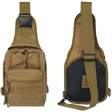 Small Tactical Messenger Bag Sling Backpack Outdoor Shoulder Satchel Chest Packs - Khaki - View 4