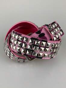 新款豹纹羽毛装饰腰带，朋克风系列，嘻哈腰带，Y2K铆钉腰带，时尚百搭，适合夏季、秋季、万圣节、秋冬季等各种场合，青少年、青年、男士皆宜，休闲、户外、运动、度假、毕业礼物、生日礼物、日常穿着皆可。 - 彩色 - 查看 10