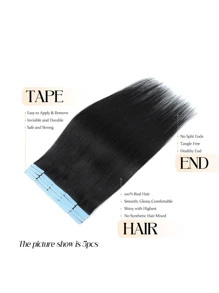Kercsityn Tape In Human Hair 10-24 Inch Piano Color Hair Extensions Silky Straight Remy Human Hair Seamless Skin Weft Tape In Hair Extensions 20Pcs - S1 - View 4