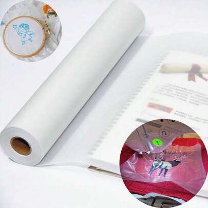 1 Roll Clear Water Soluble Stabilizer Film - Easy Tear-Away Embroidery Backing For Machine And Hand Sewing , Wash Away Design, Perfect For Embroidery Topping And Quilting