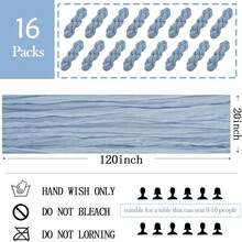 8/16 Pack Dusty Blue Cheesecloth Table Runner 20 X 120 Inch Gauze Table Runners 10 FT Long,Semi Sheer Boho Cheese Cloth Fabric Table Runner Bulk For Wedding,Party,Baby Shower,Bridal Shower Decoration - Màu xanh bụi bặm - Xem 2