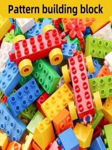 积木玩具套装拼装颗粒积木，适合3岁以上儿童，适合所有年龄段的男孩和女孩，礼品套装房间装饰冬季礼物彩色积木，女孩房间，图案积木，2岁儿童玩具，冬季男孩套装，冬季户外玩具 - 彩色 - 查看 8