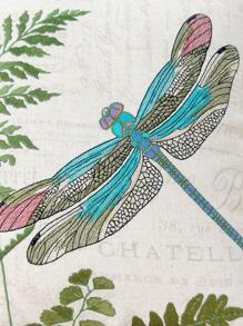 1 件蜻蜓刺绣垫套，客厅/卧室家居装饰，适合所有季节 - 彩色 - 查看 5