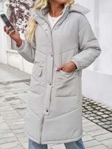 Áo khoác nữ mới dày dặn ấm áp cho mùa thu/đông - Xám - Xem 6