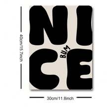 1pc Unframed Nice Bum Bathroom Decor Funny Art Poster Typography Minimalist Painting Canvas Print Wall Picture Ideal Gift For Dorm,Apartment,Restroom,Modern Home Decoration