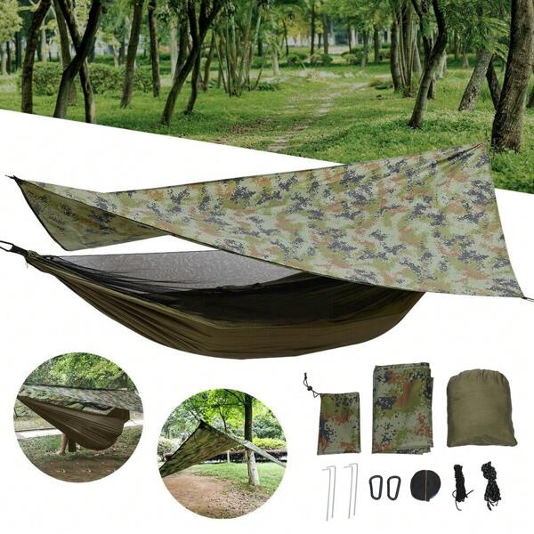 kangten Hamaca para acampar con mosquitera, tienda de campaña, lona, hamaca para exteriores, 200kg