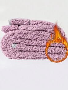 冬季保暖内衬紧身打底裤，紫色云彩图案，带蓬松标签