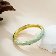 Pulseira de esmalte cloisonné feita à mão, 1 peça, design de flor pequena, acessórios vintage para mulheres