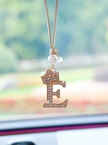1pc Crown-Shaped Metal Alphabet Car Interior Hanging Decor - one-size - View 15