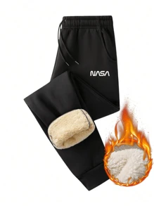 Men's Sherpa Trousers Winter Men's Trousers Thickened Sweatpants Outdoor Trousers Men's Fleece Sweatpants Outer Wear Warm Trousers - Black - View 3