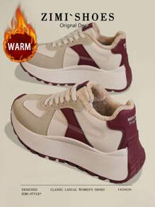 1 Đôi Giày Thể Thao Ngoài Trời Đế Dày Chống Trượt Chống Thấm Nước Đa Năng Thời Trang Mùa Đông Cho Nữ, Thích Hợp Mặc Hàng Ngày Phong Cách Gump - Mihei - Xem 2