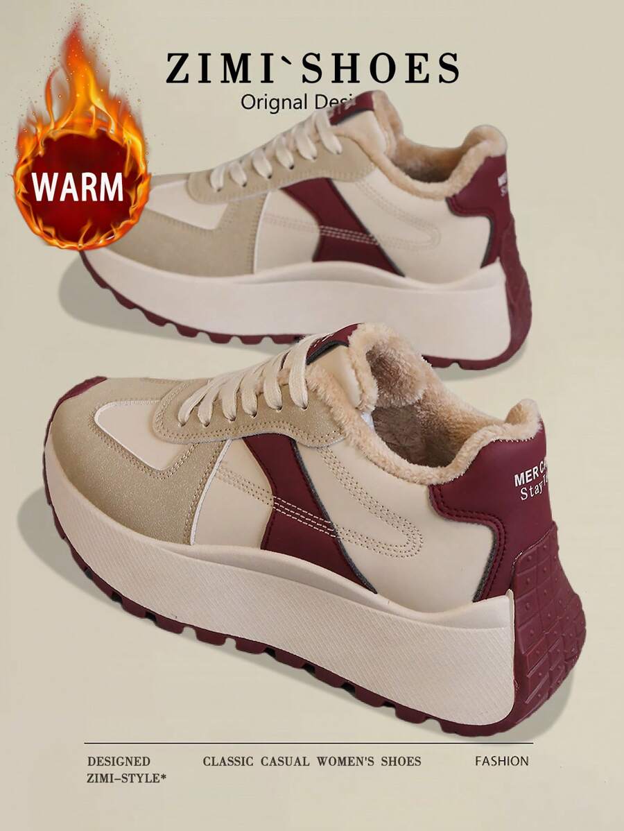 1 Đôi Giày Thể Thao Ngoài Trời Đế Dày Chống Trượt Chống Thấm Nước Đa Năng Thời Trang Mùa Đông Cho Nữ, Thích Hợp Mặc Hàng Ngày Phong Cách Gump