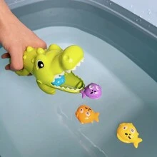 Baby Toys Bath Toy Big Crocodile Water Playset - Interactive Educational Bath Toy With Random Color, Creative Design, And Fun Feeding Action For Kids