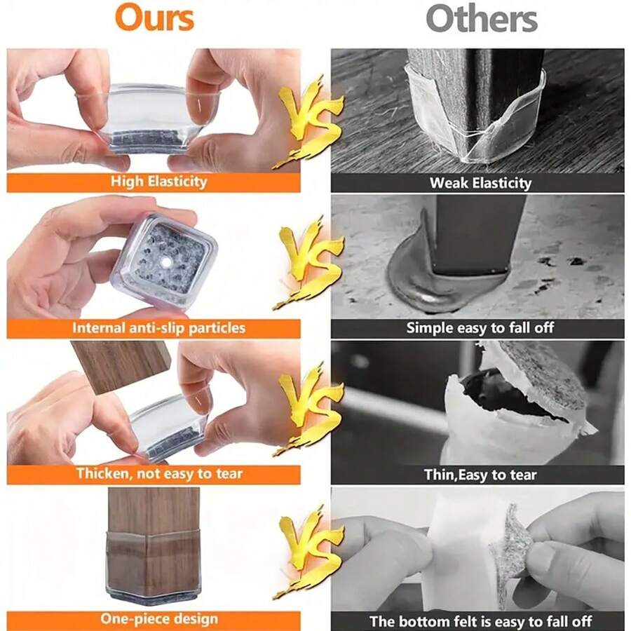 16 PCS Chair Leg Floor Protectors, Furniture Pads For Hardwood Floors