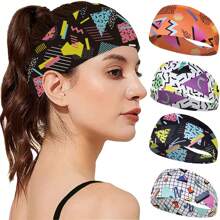 1 pieza Diadema deportiva, Correa de yoga, Banda para el cabello para hacer ejercicio, con estampado floral vintage, que absorbe la humedad y es transpirable para yoga, correr, fitness