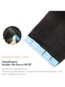 Kercsityn Tape In Human Hair 10-24 Inch Piano Color Hair Extensions Silky Straight Remy Human Hair Seamless Skin Weft Tape In Hair Extensions 20Pcs - S1B - View 4