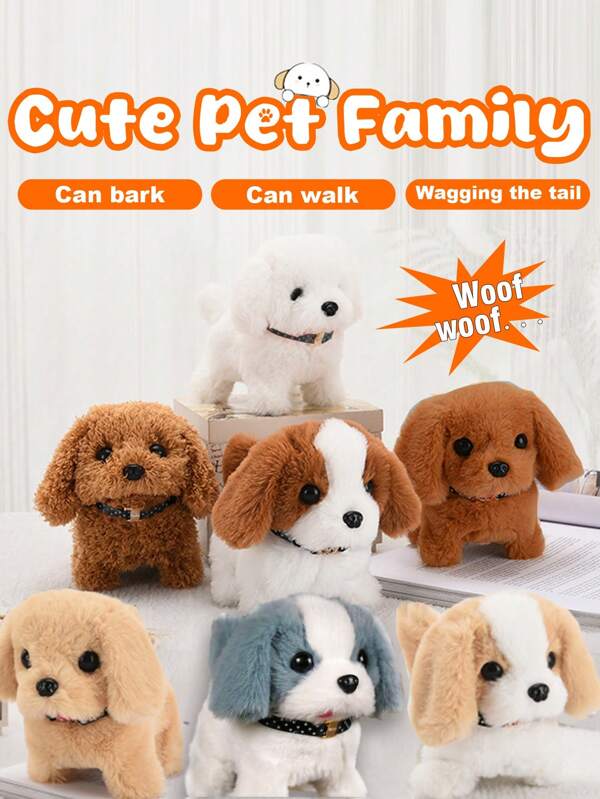 1 pièce Chien en peluche simulé pouvant marcher, aboyer et faire des bruits. Mignon chien en peluche de type Labrador/Saint-Bernard. Jouet électronique créatif d'animal de compagnie pour enfants, garçons et filles. Cadeau en peluche pour enfants de 3 ans et plus