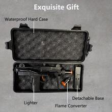 Christmas Thanksgiving Birthday Gifs - Cool Windproof Torch Lighters With 2 Flame Modes - Refillable, Adjustable Jet Flame Unique Butane Lighter For Outdoor BBQ, Kitchen, Camping, Welding & More, Gift Box Included (No Butane) - Green - View 5