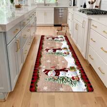 1 块圣诞设计地毯，现代彩色矩形，吸水防滑，适合厨房 - 多色 - 查看 4