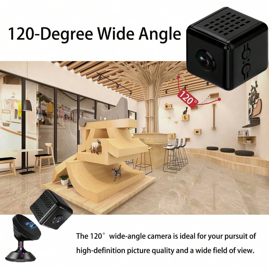 1080P HD Mini WiFi Smart Camera 120Degree Wide Angle Night Vision