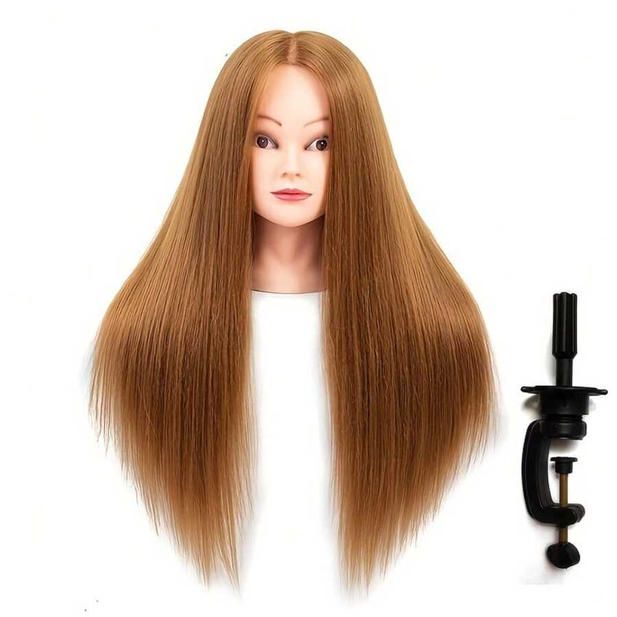 23Inch Human Head Model With 75 Real Hair, Beauty Makeup Nail