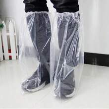 20-Pack Long Boot Covers, One-Time Use, Protective Booties For Dust, Rain, And Mud, Long-Tube Design - White - View 5