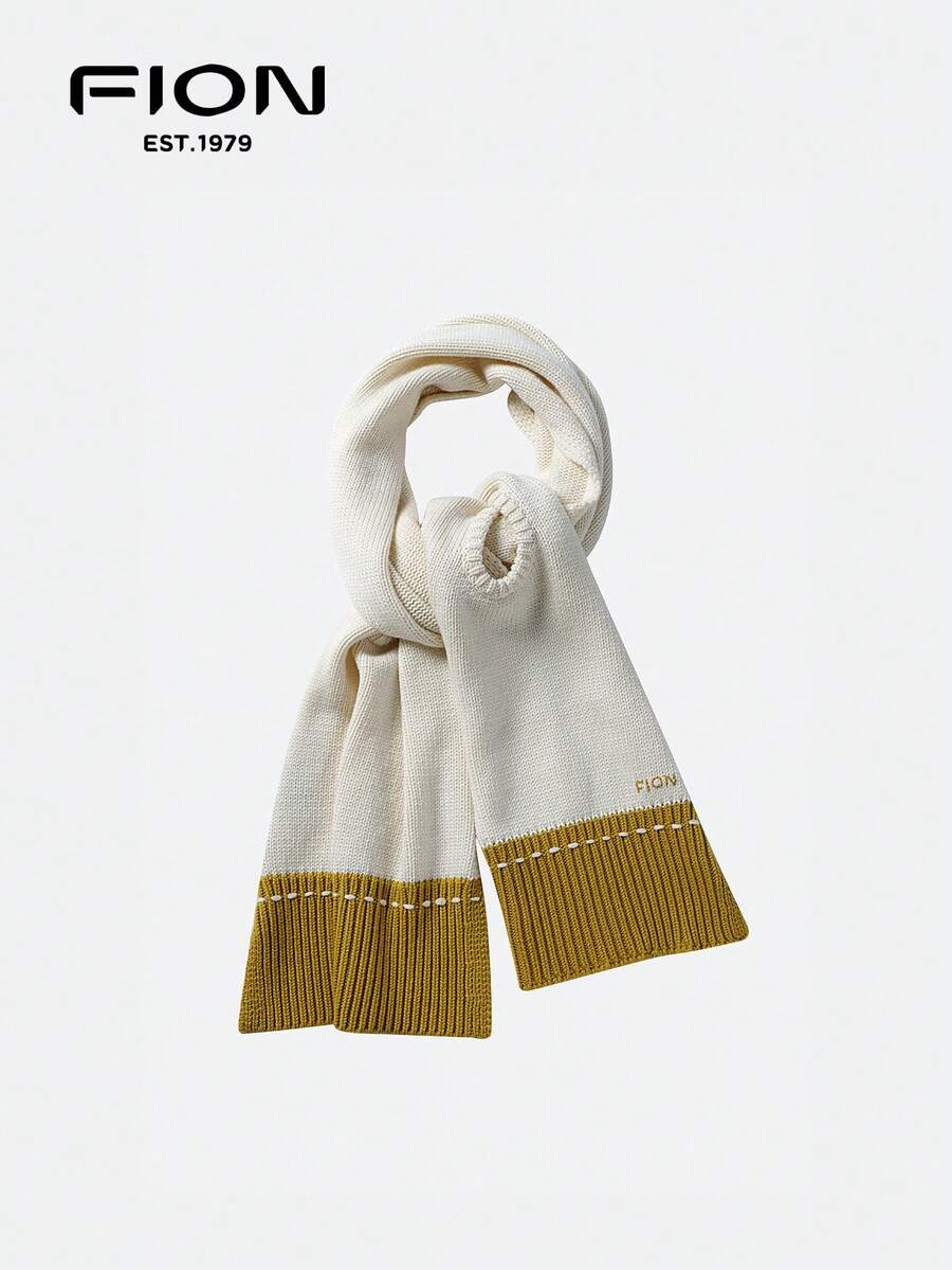 FION Women's New Color Matching Design Soft Versatile Scarf Autumn And Winter Comfortable Warm Fashion Scarf - Beige/Green - View 1