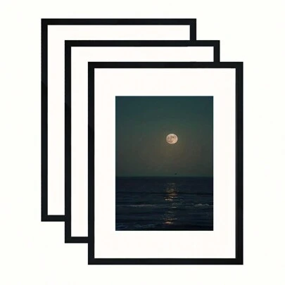 1/3pcs Photo Frame, Suitable For Wall And Desktop Display, Applicable For Desktop Art Decor, Birthday Party Decor, Home Living Room Office Decor, Mother's Day New Year Easter Gift, Black, Rectangular, Photo Not Included, Graduation Gift