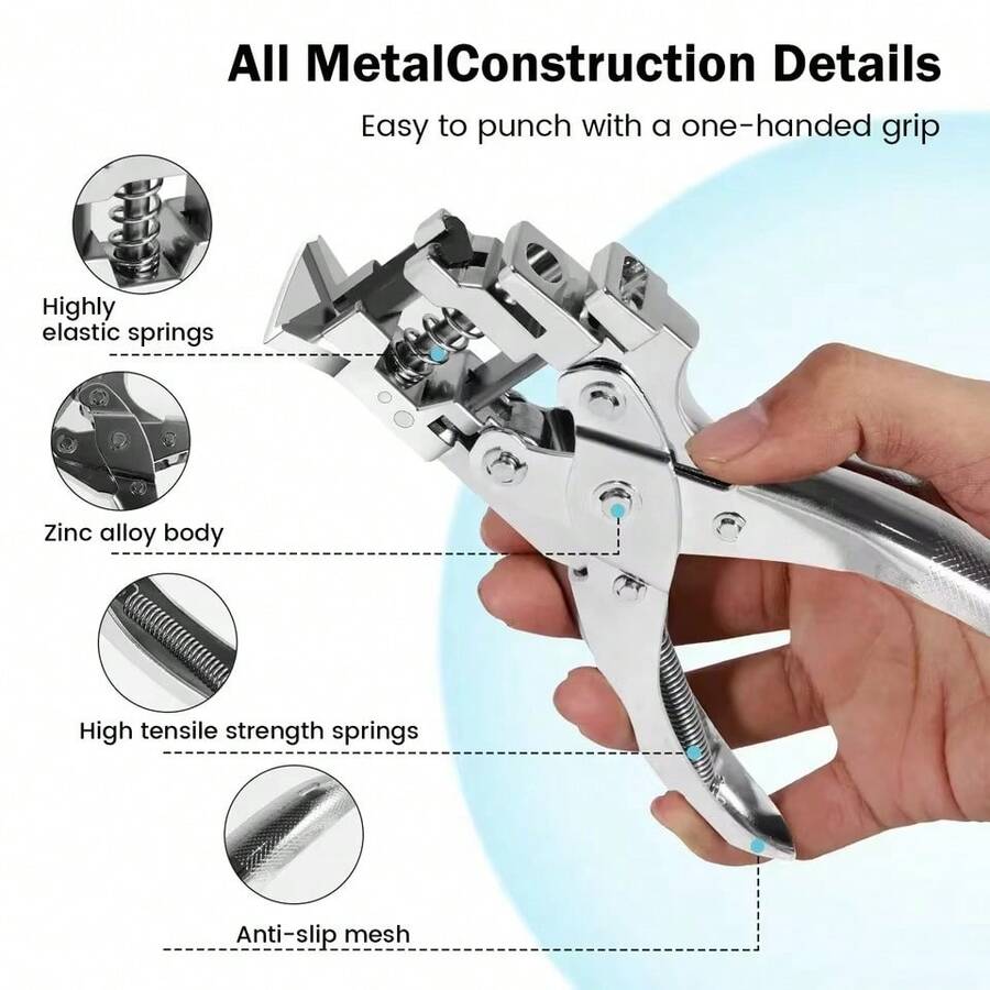 Multifuctional Hole Puncher PVC Plastic ID Cutter Paper Tag Tool Plier