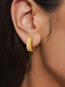 1 Pair S925 Or 925 Sterling Silver Rhinestone Stud Earrings, Minimalist & Casual, Women's Earrings, High-End Jewelry Gift, Holiday/Birthday Gift, Suitable For Daily Wear