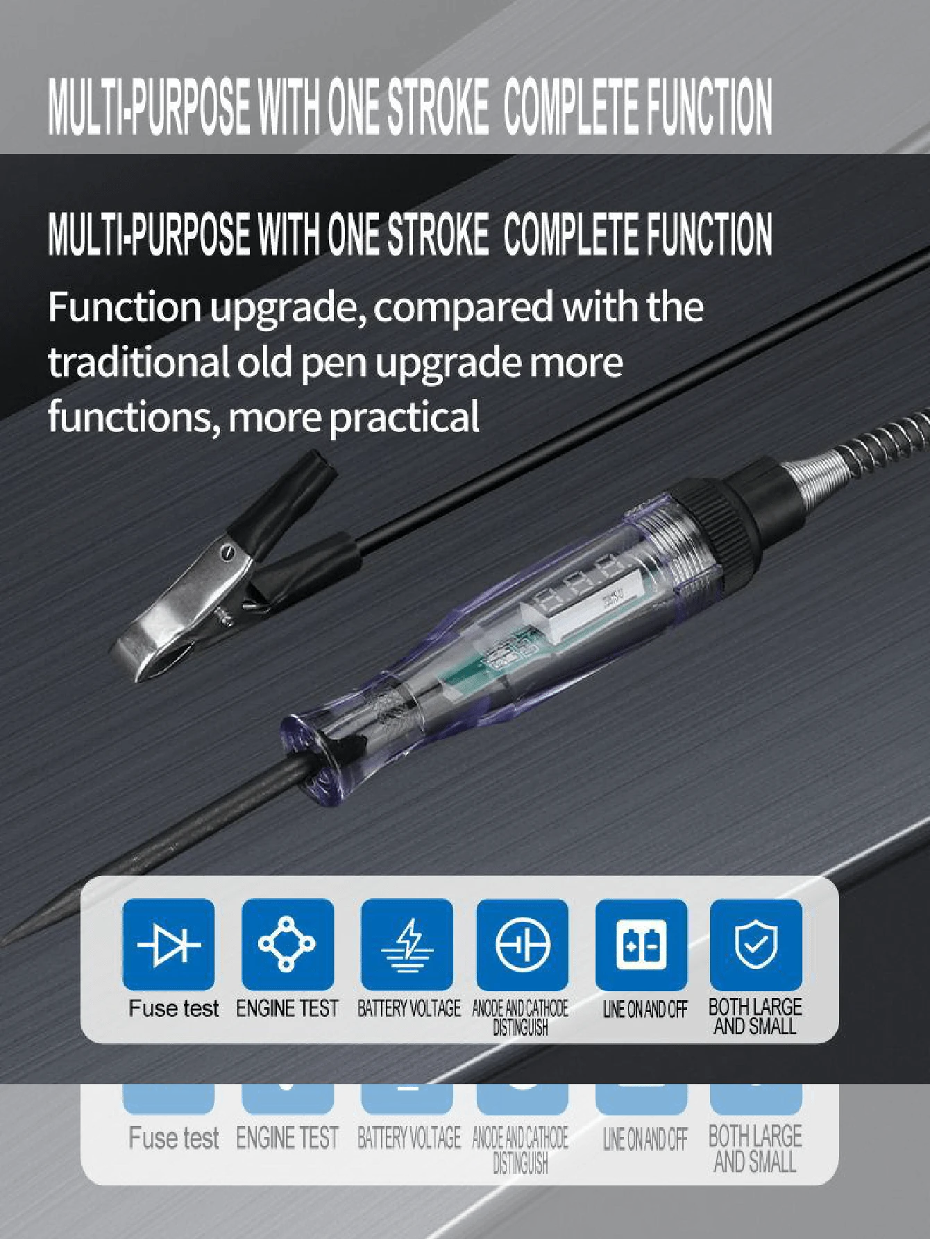 Car Truck Voltage Circuit Tester 6V 12V 24V Digital Display Long Probe