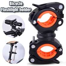 1pc Multi-Function Bicycle Flashlight Clip Dual Buckle Quick Release Front Light Holder, 360 Degree Rotatable Mount - Multicolor - View 6