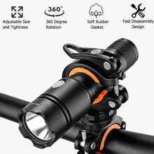 1pc Multi-Function Bicycle Flashlight Clip Dual Buckle Quick Release Front Light Holder, 360 Degree Rotatable Mount - Multicolor - View 3