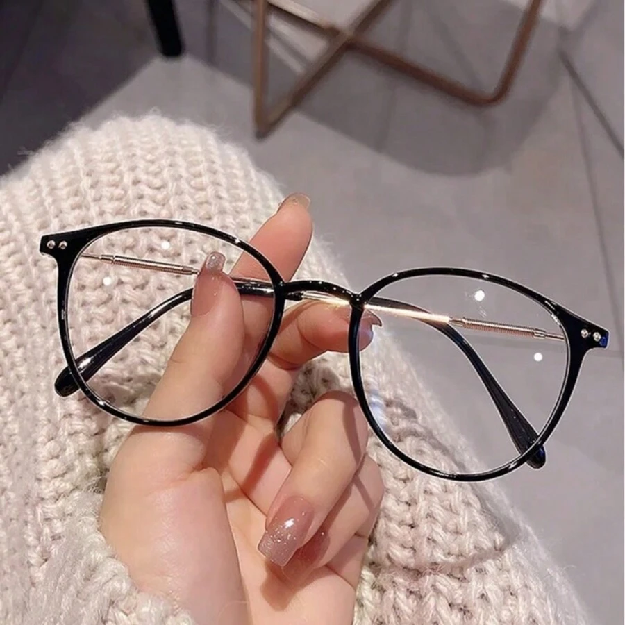 1PC Fashionable Glasses Simple Style Suitable For Daily Use Clear Glasses Accessories - Black - View 1