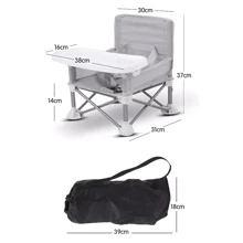 NetHong Baby Chair Foldable Infant Feeding Toddler Table Chair Portable Seat - Grey - View 10