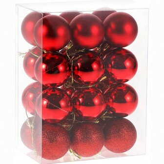 Christmas Ball Decorations, Pre Strung Christmas Tree Decorations, Holiday Hanging Ball Style Shatterproof Birthday Christmas Holiday Wedding Christmas Decorations (Red) Best Gifts Birthday Home Decor Room Decor Winter