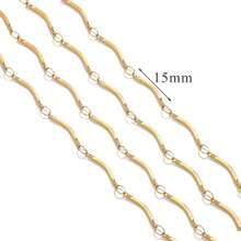 1 m Chaîne de bijoux style Ins en acier inoxydable 304 plaqué or 18 carats. Accessoires de bijouterie DIY pour bracelets et colliers