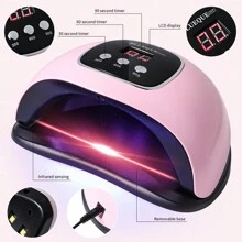 LIMEGIRL Professional Nail Curing Lamp - Portable Gel UV LED Nail Art And Foot Therapy Salon Curing Light With 3 Timer Settings Mode, Smart Sensor, And Compact Design For Easy Use - Pink - View 3