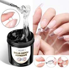 XEIJAYI 1片100克固体指甲贴纸凝胶固体贴纸指甲贴纸粘性凝胶贴纸超强粘性UV凝胶美甲速干强力粘合剂假指甲贴纸丙烯酸胶水
