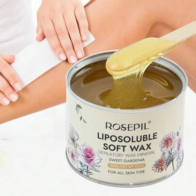 Sáp mềm hương hoa ROSEPIL - Hũ 368g, Sáp tẩy lông toàn thân dịu nhẹ và bám dính, Sẵn sàng sử dụng, Có thể tái sử dụng, Lý tưởng cho vùng dưới cánh tay, chân, tay, lưng, Phù hợp với mọi loại da và tóc, Có sẵn màu hoa dành dành vàng, hoa violet tím, hoa cúc xanh