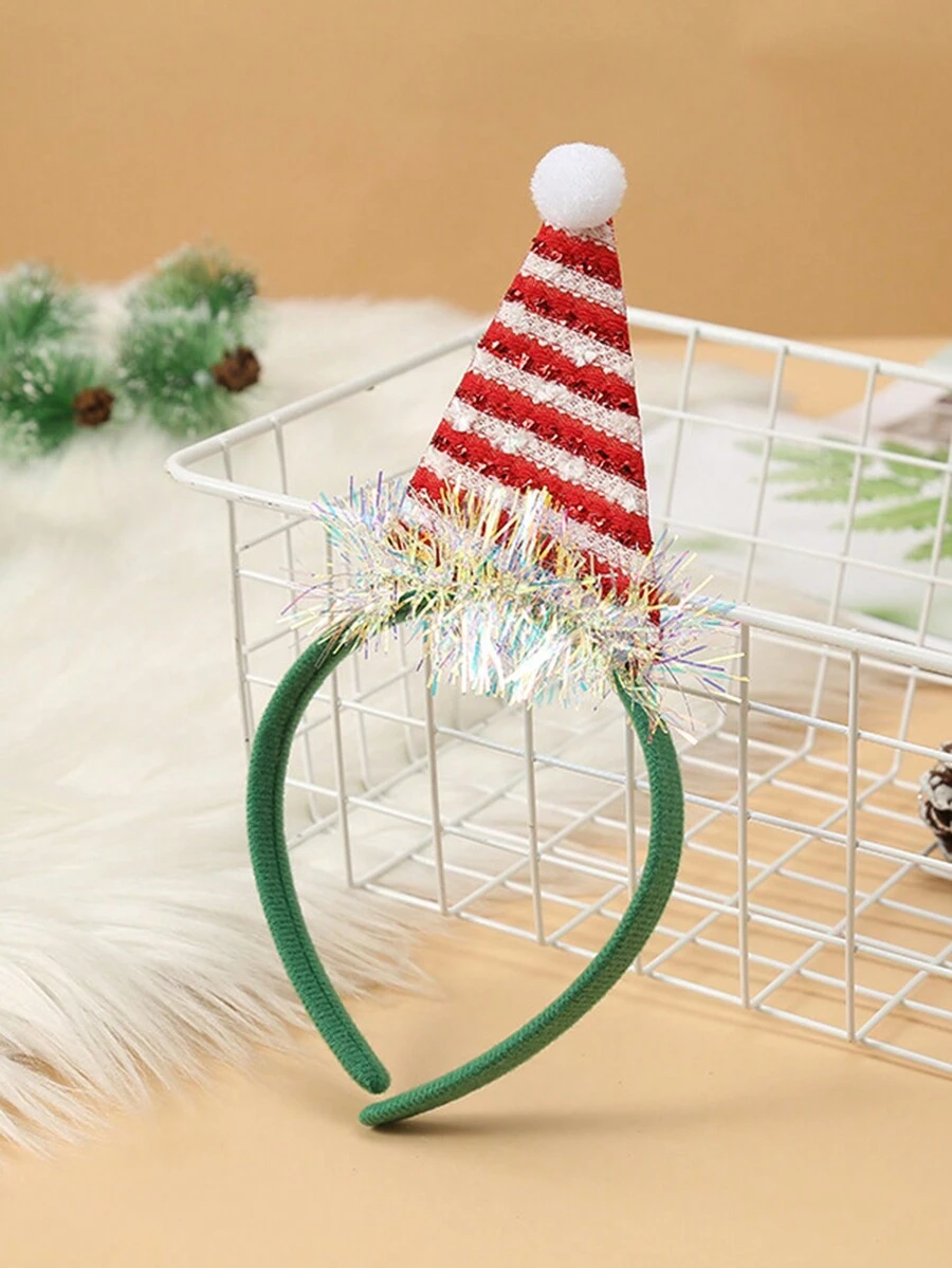 1 件节日圣诞派对头带，适合儿童和成人的可爱卡通圣诞树设计 - 彩色 - 查看 1